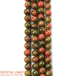 China, glassware and earthenware wholesaling: Unakite 8mm Beads