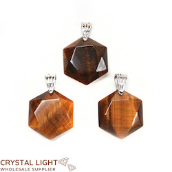 Tigers Eye Hexagon Pendant