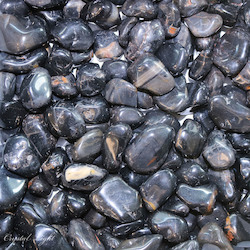 China, glassware and earthenware wholesaling: Black Onyx Tumble 30-40mm