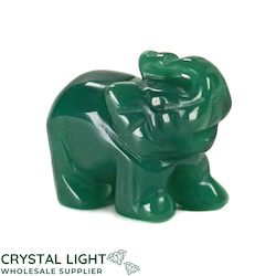 China, glassware and earthenware wholesaling: Aventurine Elephant Small