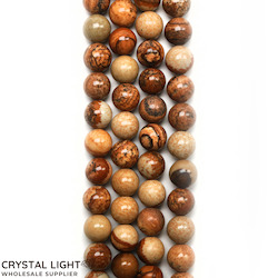 Picture Jasper 8mm Round Beads