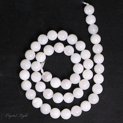 China, glassware and earthenware wholesaling: White Moonstone 8mm Round Beads