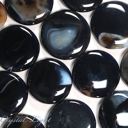 Black Agate with Stripe Flatstone