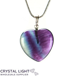 Rainbow Fluorite Heart Pendant