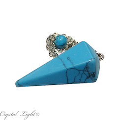 Blue Howlite Pendulum with Bead