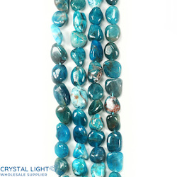 China, glassware and earthenware wholesaling: Blue Apatite Tumble Beads