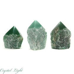 China, glassware and earthenware wholesaling: Green Aventurine Cut Base Point