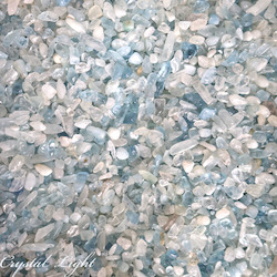 China, glassware and earthenware wholesaling: Aquamarine small Chips 250g