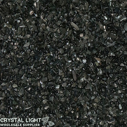 China, glassware and earthenware wholesaling: Black Obsidian Small Chips 250g