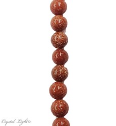 Goldstone 6mm Round Bead