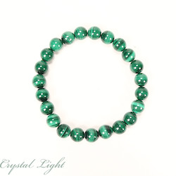 China, glassware and earthenware wholesaling: Malachite Round 8mm Bracelet