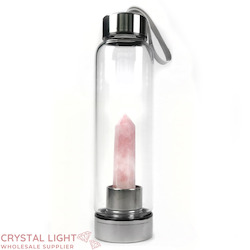 Rose Quartz Point Crystal Bottle