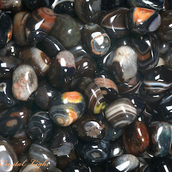 China, glassware and earthenware wholesaling: Black Striped Agate Tumble