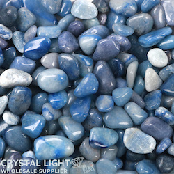 China, glassware and earthenware wholesaling: Blue Quartz Tumble 10-20mm