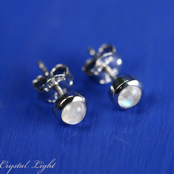 Moonstone Round Stud Earrings