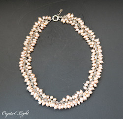 China, glassware and earthenware wholesaling: Freshwater Pearl Necklace - Peach