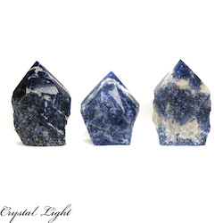 Sodalite Semi Polished Cut Base Point