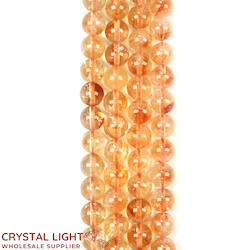 China, glassware and earthenware wholesaling: Citrine 8mm Round Bead