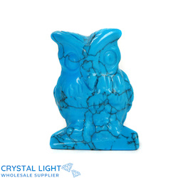 China, glassware and earthenware wholesaling: Blue Howlite Owl - Small