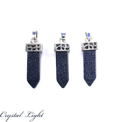 Blue Goldstone Short Pendant