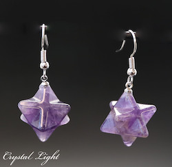 China, glassware and earthenware wholesaling: Amethyst Merkaba Earrings