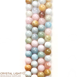 China, glassware and earthenware wholesaling: Morganite and Aquamarine 8mm Beads