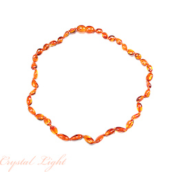 Amber Teething Necklace - Dark Cognac