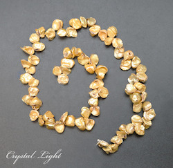 China, glassware and earthenware wholesaling: Gold Keshi Pearl Beads