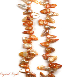 Orange Keshi Pearl Beads