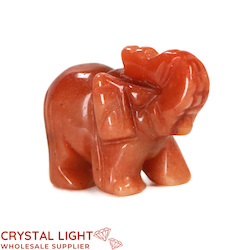 China, glassware and earthenware wholesaling: Orange Aventurine Elephant Small