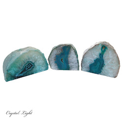 Teal Agate Geode Candle Holder