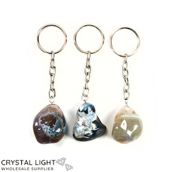 China, glassware and earthenware wholesaling: Natural Agate Tumble Keychain