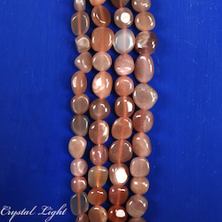 China, glassware and earthenware wholesaling: Peach Moonstone Tumble Beads