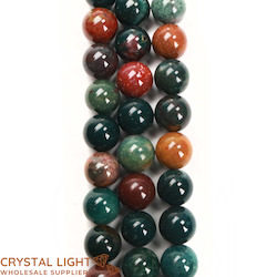 China, glassware and earthenware wholesaling: Bloodstone 10mm Beads