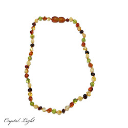 China, glassware and earthenware wholesaling: Multi-coloured Amber Teething Necklace