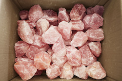 China, glassware and earthenware wholesaling: Rose Quartz Medium Rough /20kg Box Lot