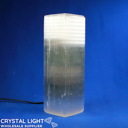 Selenite Rectangle Lamp Rough