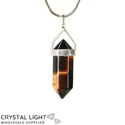 China, glassware and earthenware wholesaling: Tiger's Eye Pendant Short Sterling Silver