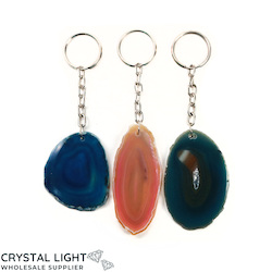 Assorted Agate Slice Keychain