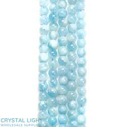 China, glassware and earthenware wholesaling: Aquamarine 6mm Round Beads