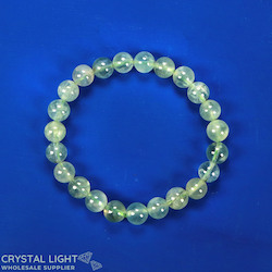 China, glassware and earthenware wholesaling: Prehnite 8mm Bracelet