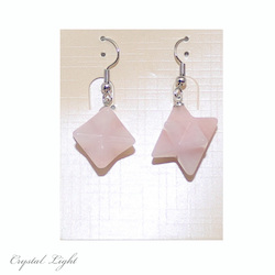 China, glassware and earthenware wholesaling: Rose Quartz Merkaba Earrings