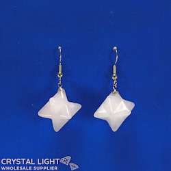 Pale Rose Quartz Merkaba Earrings