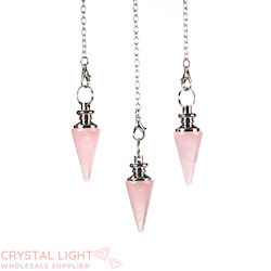 China, glassware and earthenware wholesaling: Rose Quartz Cone Pendulum