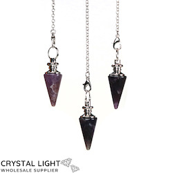 China, glassware and earthenware wholesaling: Amethyst Cone Pendulum