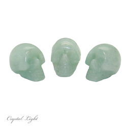 China, glassware and earthenware wholesaling: Green Aventurine Mini Skull