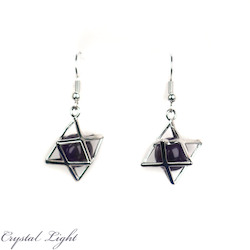 China, glassware and earthenware wholesaling: Amethyst Merkaba Sphere Earrings