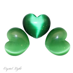 Green Cat's Eye Heart