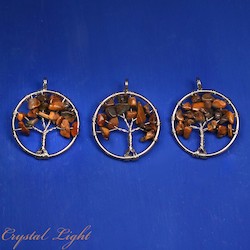 Tiger's Eye Tree of Life Pendant Small