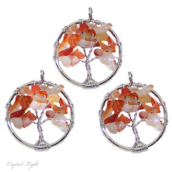 China, glassware and earthenware wholesaling: Carnelian Tree of Life Pendant Small